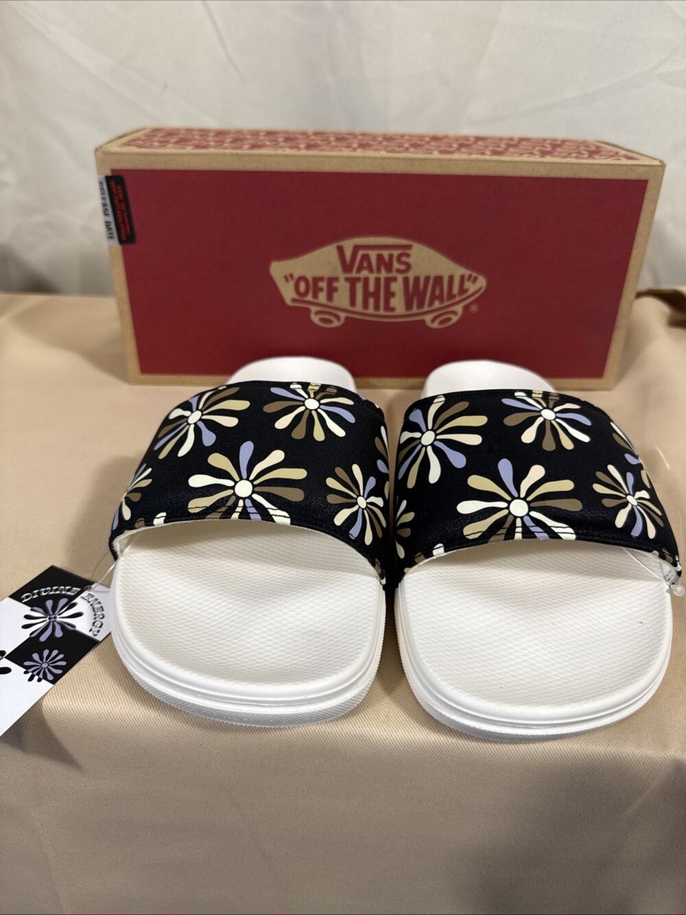 Vans Womens La Costa Slide On Divine Floral Marshmallow Sandals Sz 10 Skater